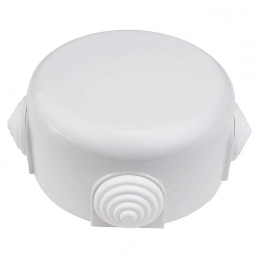 Коробка распределительная 90мм R (4 кабельных ввода в комплекте) пластик бел. Bironi R1-523-21-K