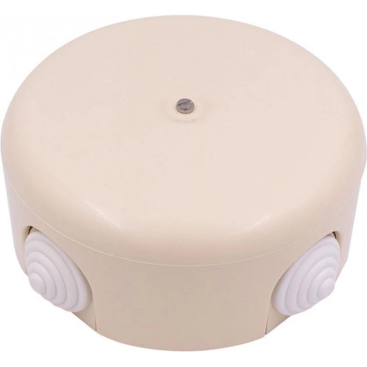 Коробка распределительная 110мм (4 кабельных ввода в комплекте) пластик песочн. зол. Bironi B1-522-24-K