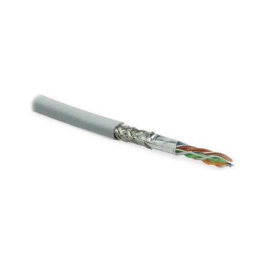 Кабель витая пара SF/UTP кат.5E 4 пары 24 AWG ОЖ solid экран-фольга + медн. оплетка LSZH -40град.C-+75град.C SFUTP4-C5E-S24-IN-LSZH-GY-305 сер. (уп.305м) Hyperline 246264