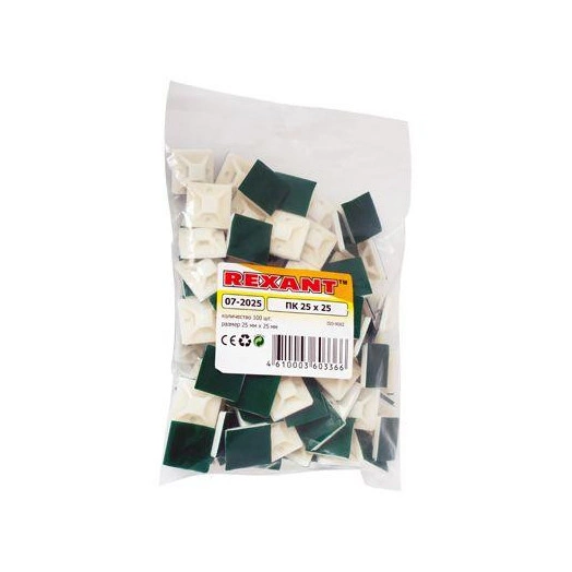 Площадка самоклеящаяся 25х25мм бел. (уп.100шт) Rexant 07-2025