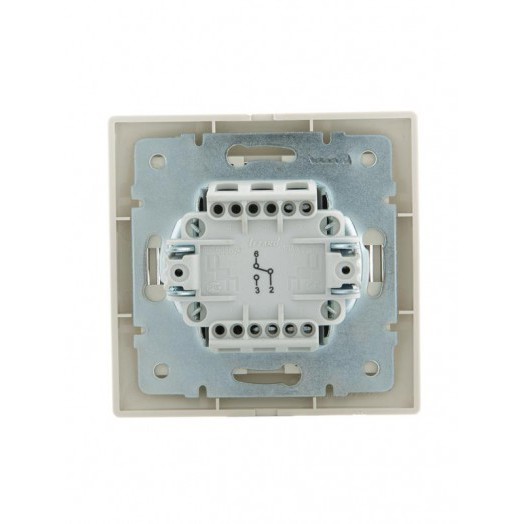 Переключатель проходной 1-кл. СП Mira 10А IP20 со вставкой крем. LEZARD 701-0303-105