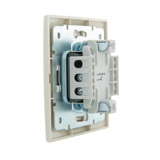 Переключатель проходной 1-кл. СП Mira 10А IP20 со вставкой крем. LEZARD 701-0303-105