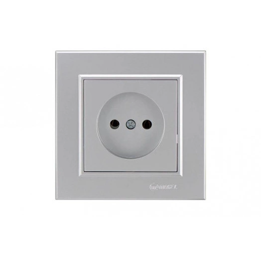 Розетка 1-м СП Karea 10А IP20 б/з сереб. Makel 56065022
