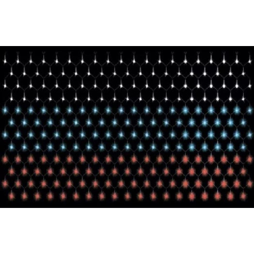 Гирлянда "Сетка Российский триколор" NTLD240-RT 240 красн./син./бел. светодиодов 1.5х0.9м с контроллером для помещений SHLights 4690601032614