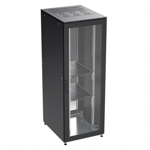 Шкаф напольный собранный 19дюйм IT-CQE 42U 800х800 двери стекло/сплошн. RAL 9005 DKC R5DC4288GSB