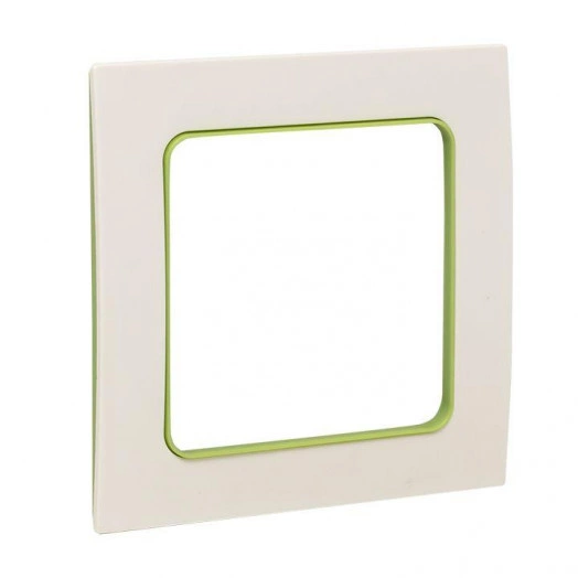 Рамка 1-м Стокгольм бел. с линией цвета зел. PROxima EKF EXM-G-302-20