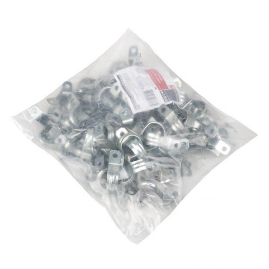 Скоба крепежная двухлапковая d25-26мм метал. (уп.100шт) EKF sm-2-25-26