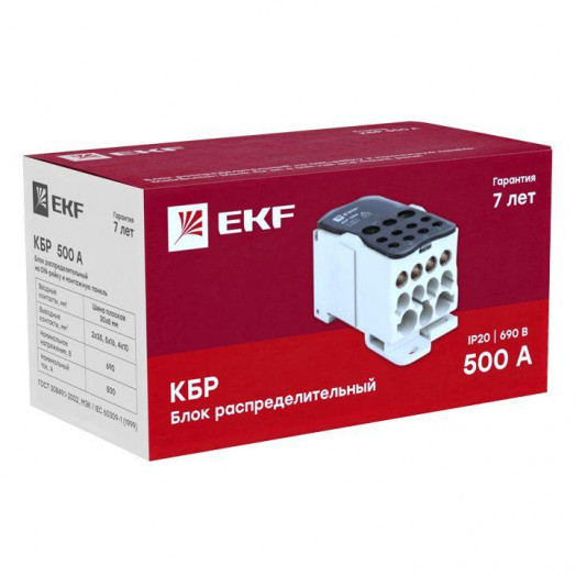 Блок распределительный КРОСС крепеж на панель и DIN КБР-500А EKF plc-kbr500