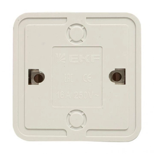 Розетка 1-м ОП Рим 10А IP20 без заземл. бел. EKF ENR10-022-10