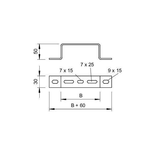 Скоба для крепления лотка к полу/к стене осн.200 DBL 50 200 FS OBO 6015522