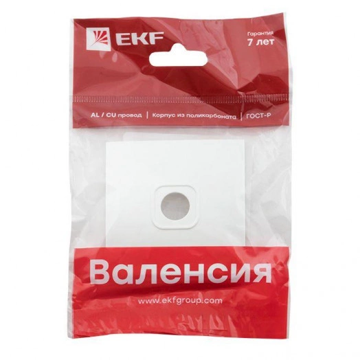 Панель лицевая Валенсия для 1-м розетки TV 75Ом 5-862МГц жемчуж. PROxima EKF ESA00-L-027-50