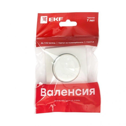 Панель лицевая Валенсия для светорегулятора 600Вт 220В жемчуж. PROxima EKF ESD06-L-101-50