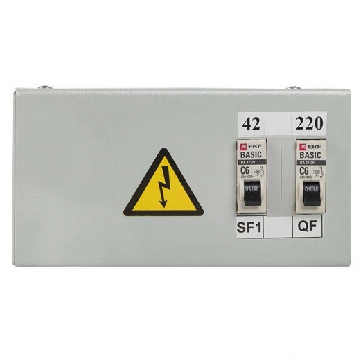 Ящик с понижающим трансформатором ЯТП 0.25 220/42В (2 авт. выкл.) Basic EKF yatp0.25-220/42v-2a