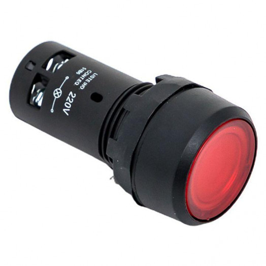 Кнопка SW2C-10D с подсветкой красн. NO EKF sw2c-md-r