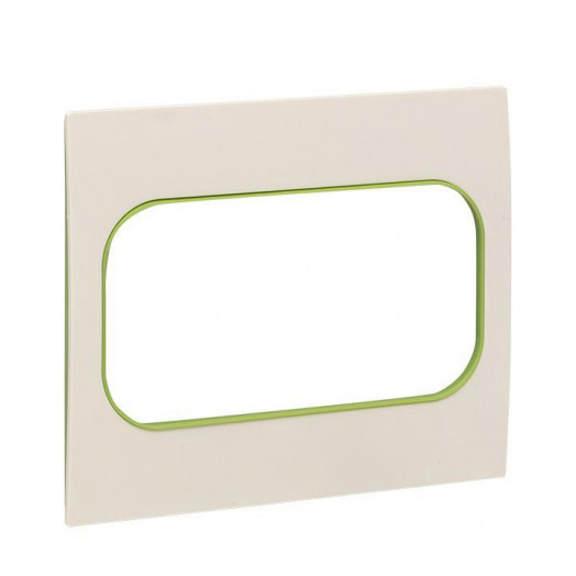 Рамка для розетки 2-м Стокгольм бел. с линией цвета зел. PROxima EKF EYM-G-302-20