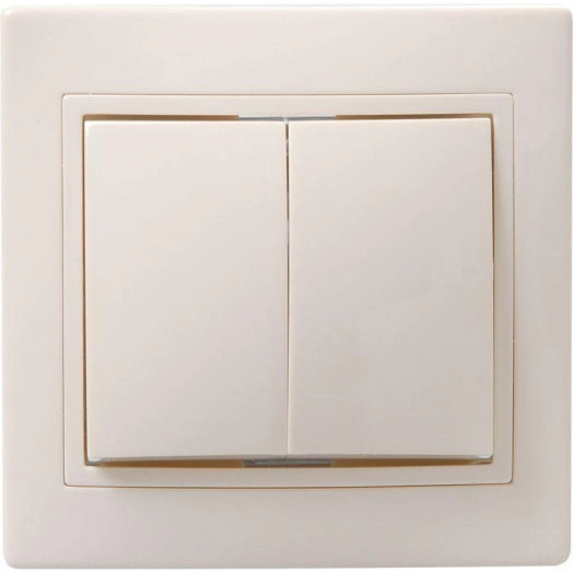 Выключатель 2-кл. 1п СП Кварта 10А IP20 ВС10-2-0-Км керамич. осн. крем. IEK EVK20-K33-10-K