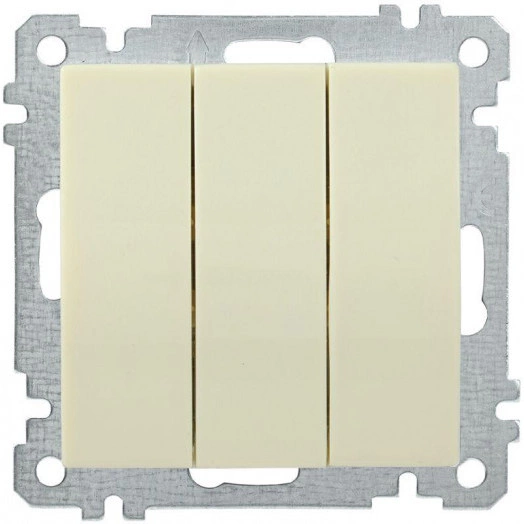 Выключатель 3-кл. СП Bolero ВС10-3-0-Б 10А IP20 10А IP20 механизм крем. IEK EVB30-K33-10