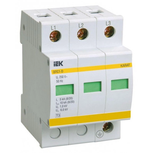 Ограничитель перенапряжения ОПС1-D 3P IEK MOP20-3-D