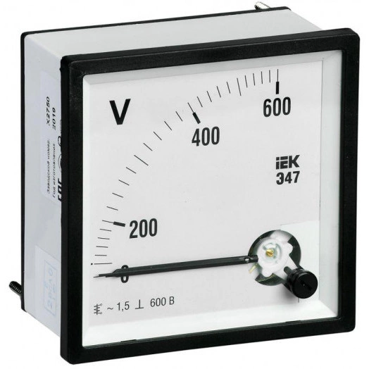 Вольтметр Э47 96х96мм 600В кл. точн. 1.5 IEK IPV20-6-0600-E