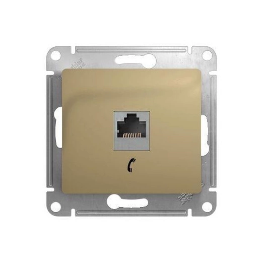 Розетка телефонная 1-м СП Glossa RJ11 механизм титан SE GSL000481T