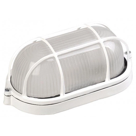 Светильник НПП 1202 100Вт E27 IP54 бел. овал с решеткой IEK LNPP0-1202-1-100-K01