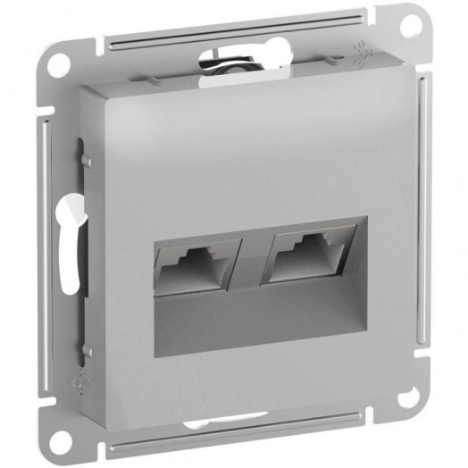 Розетка компьютерная 2-м AtlasDesign RJ45 кат.6A механизм алюм. SchE ATN000388