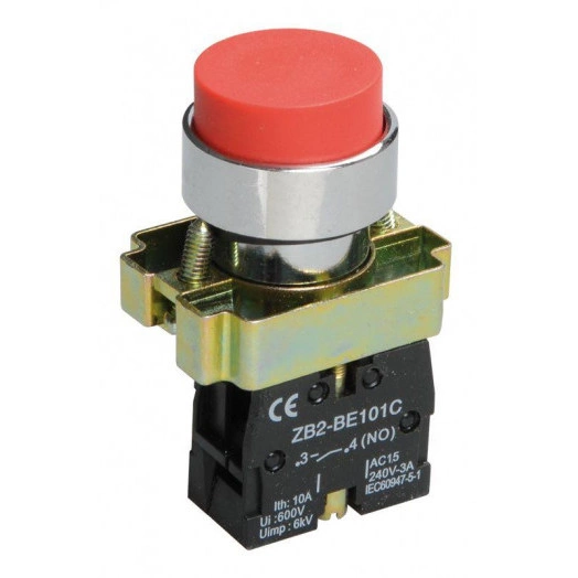 Кнопка LAY5-BL41 без подсветки красн. 1з IEK BBT70-BL-K05