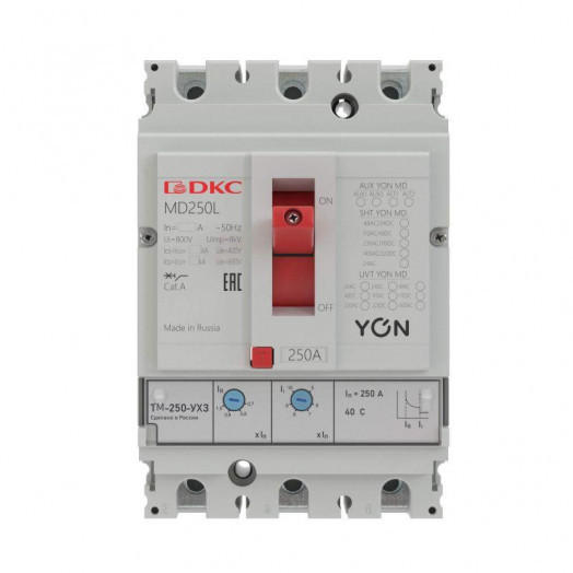 Выключатель автоматический 3п 16А 50кА Ir 0.7…1xIn YON MD250F-TM016