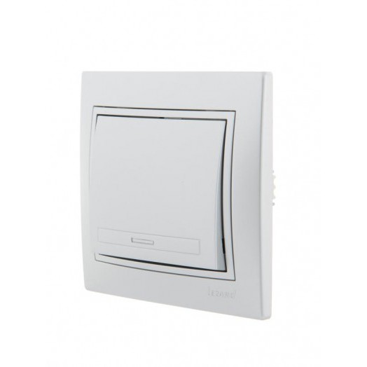 Выключатель 1-кл. СП Mira 10А IP20 со вставкой сер. метал. LEZARD 701-1010-100 Выключатель 1-кл. СП Mira 10А IP20 со вставкой сер. метал. LEZARD 701-1010-100