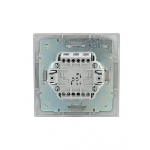 Выключатель 2-кл. СП Mira 10А IP20 со вставкой сер. метал. LEZARD 701-1010-101 Выключатель 2-кл. СП Mira 10А IP20 со вставкой сер. метал. LEZARD 701-1010-101