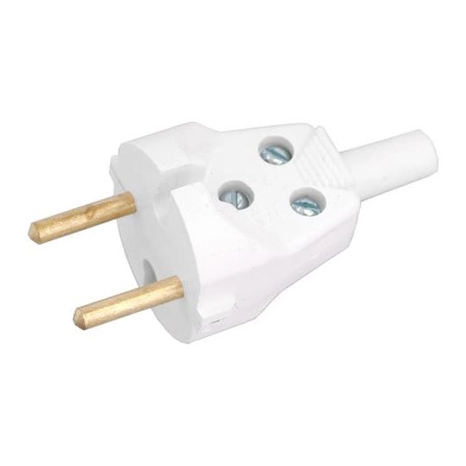 Вилка электрическая плоская с кембриком без заземл. 6А 250В IP20 полистирол Bylectrica В6-215