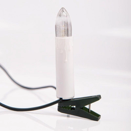 Гирлянда светодиодная "Свечи" 6м 30LED тепл. бел. 3Вт 220-240В IP20 провод ПВХ темн. зел. Neon-Night 303-084