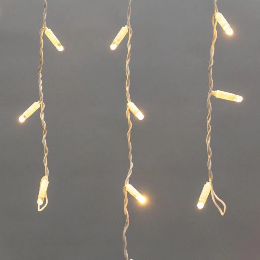 Гирлянда светодиодная "Айсикл" (бахрома) 1.8х0.5м 48LED тепл. бел. 3Вт 230В IP65 провод бел. Neon-Night 255-026