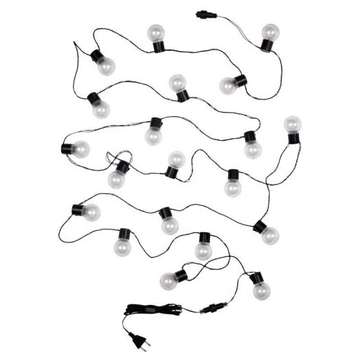 Гирлянда светодиодная "Лофт" 5м 20LED тепл. бел. 1.2Вт IP20 провод ПВХ черн. Neon-Night 303-066