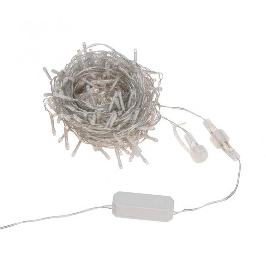 Гирлянда светодиодная "Айсикл" (бахрома) 5х0.6м с эффектом мерцания прозр. провод IP44 230В диоды бел. 112 LED Neon-Night 255-525