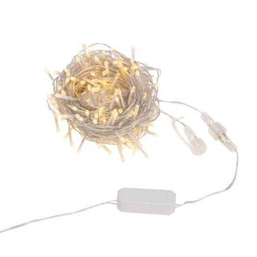 Гирлянда "Дождь" светодиодный 2х1.5м эффект мерцания прозр. провод IP44 230В диоды теплые бел. 150 LED Neon-Night 235-516