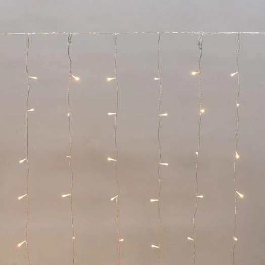 Гирлянда "Дождь" светодиодный 2х3м эффект мерцания прозр. провод IP44 230В диоды теплые бел. 300 LED Neon-Night 235-556