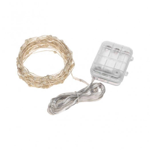 Гирлянда "Роса" 10м 100 LED RGB IP44 на батарейках 3хАА с пультом 8 режимов Neon-Night 303-259