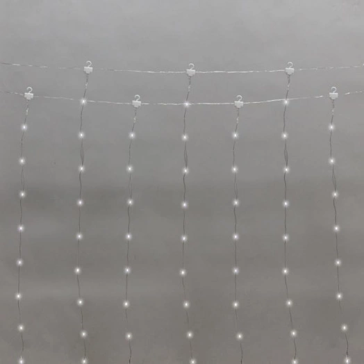 Гирлянда "Светодиодный дождь" из росы 3х3м USB+пульт управления с крючками для крепления бел. Neon-Night 315-885