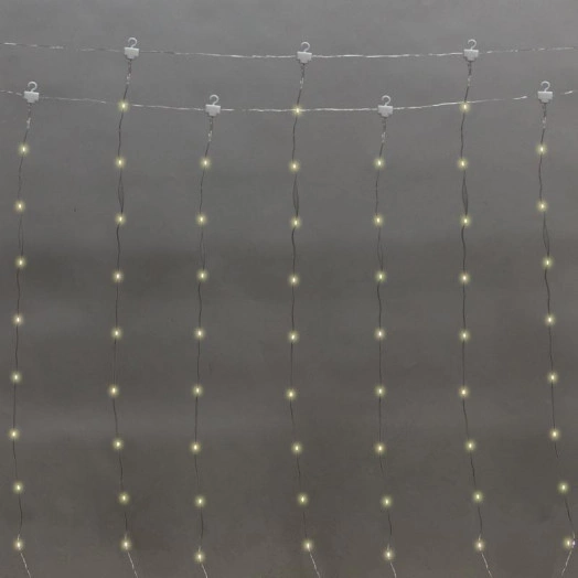 Гирлянда "Светодиодный дождь" из росы 3х2м USB+пульт управления с крючками для крепления теплый бел. Neon-Night 315-876