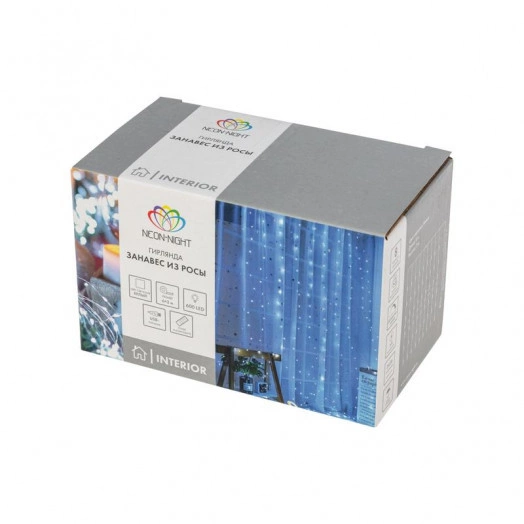 Гирлянда "Светодиодный дождь" из росы 3х3м USB+пульт управления с крючками для крепления бел. Neon-Night 315-885