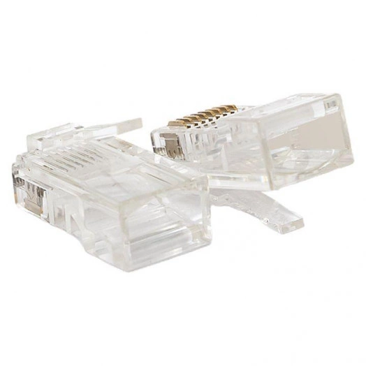 Коннектор RJ-45 неэкранированный 8P8C 30мкд кат.5e универс. (уп.50шт) TeraLINK PRO EKF TRP-PLUG-5EUTP-50