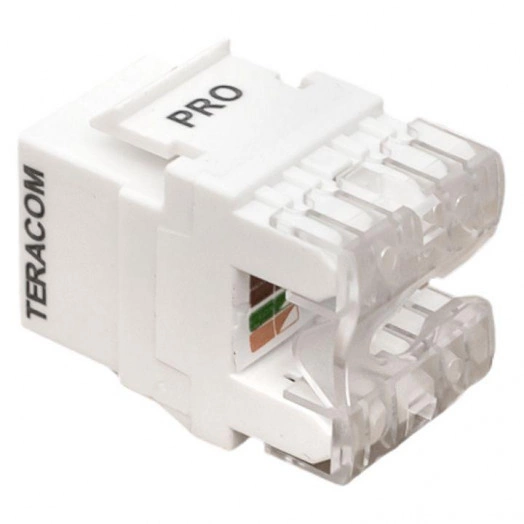 Модуль Keystone кат.6 RJ-45 неэкранированный 110 IDC 180град. бел. TeraLINK PRO EKF TRP-KSTN-180D-6UTP-WH