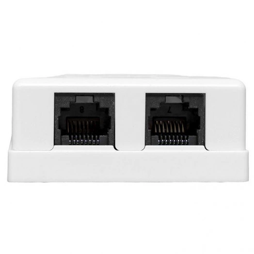 Розетка настенная TERACOM кат.5E неэкранированная 2 порта RJ-45 Dual IDC бел. EKF TRC-WBOX-2RJ45-5EUTP-WH