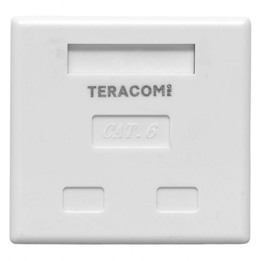 Розетка настенная TERACOM PRO кат.6 неэкранированная 2 порта RJ-45 Dual IDC бел. EKF TRP-WBOX-2RJ45-6UTP-WH