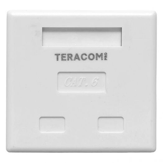 Розетка настенная TERACOM PRO кат.6 неэкранированная 2 порта RJ-45 Dual IDC бел. EKF TRP-WBOX-2RJ45-6UTP-WH