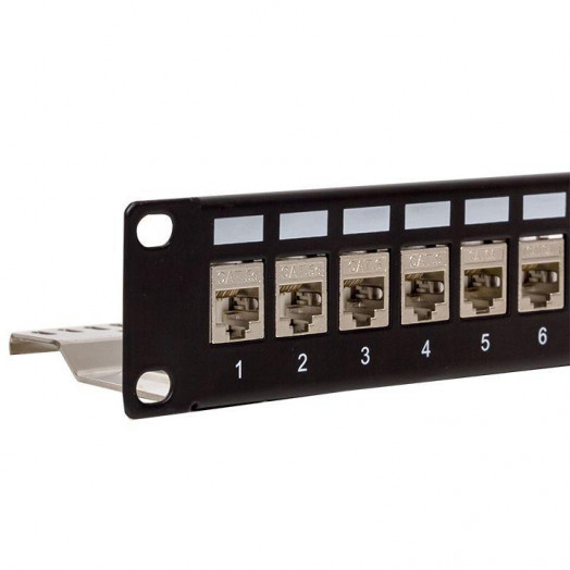Патч-панель модульная 19дюйм 1U экранированная 24 порта с органайзером (пустая) TeraLINK PRO EKF TRP-MODP-FTP-1U24