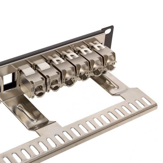 Патч-панель модульная 19дюйм 1U экранированная 24 порта с органайзером (пустая) TeraLINK PRO EKF TRP-MODP-FTP-1U24