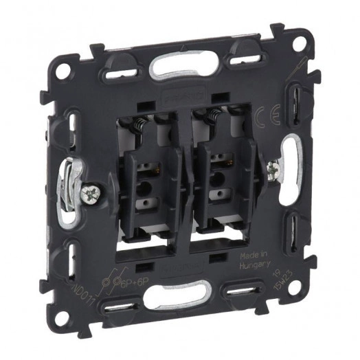 Выключатель кнопочный 2-кл. Valena In'matic 6А 250В безвинтов. зажимы механизм Leg 752018