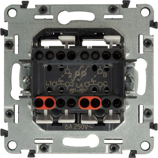 Выключатель кнопочный 2-кл. Valena In'matic 6А 250В безвинтов. зажимы механизм Leg 752018